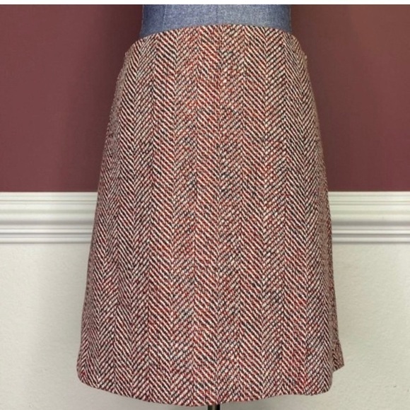 LOFT red and white a-line skirt size 4 women - Picture 4 of 4